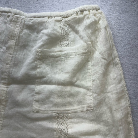 Free People Beach Shorts Embroidered Lace Drawstring Ivory Oversized Short Small - Picture 10 of 12